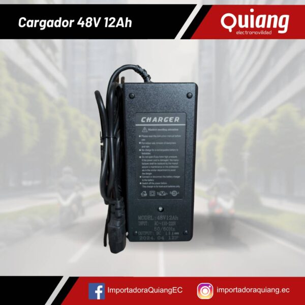 Cargador de Batería 48V 12Ah para Motos Eléctricas de Plomo Ácido