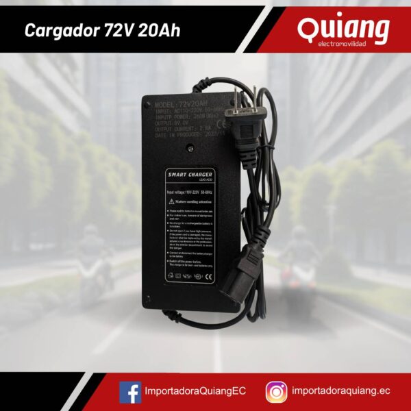 Cargador de Batería 72V 20Ah para Motos Eléctricas de Plomo Ácido