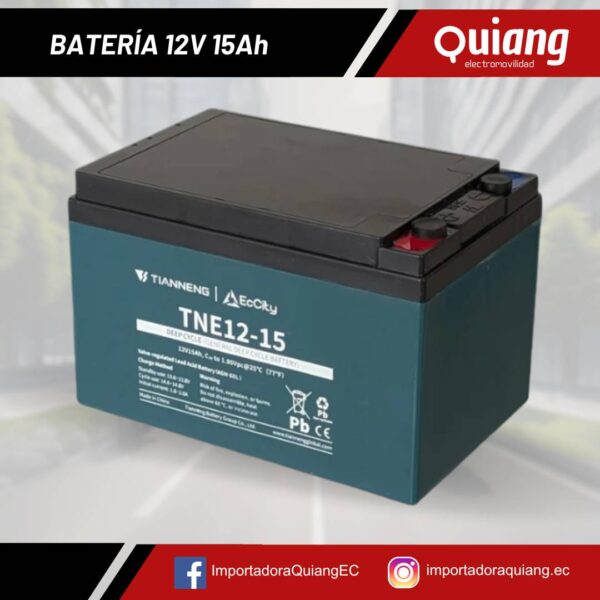 Batería para moto eléctrica 12V15Ah Tianneng (unidad)