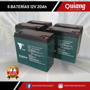Pack 5 Baterías para Moto Eléctrica 12V20Ah Tianneng