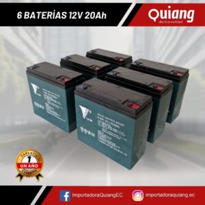 Pack 6 Baterías para Moto Eléctrica 12V20Ah Tianneng