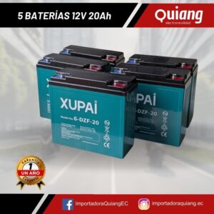 Pack de 5 baterías 12V20Ah para moto eléctrica de 60V 20Ah XUPAI