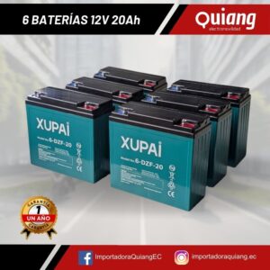 Pack de 6 baterías 12V20Ah para moto eléctrica de 72V 20Ah XUPAI