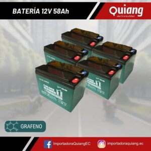 Pack de 5 baterías 12V58Ah para triciclo eléctrico